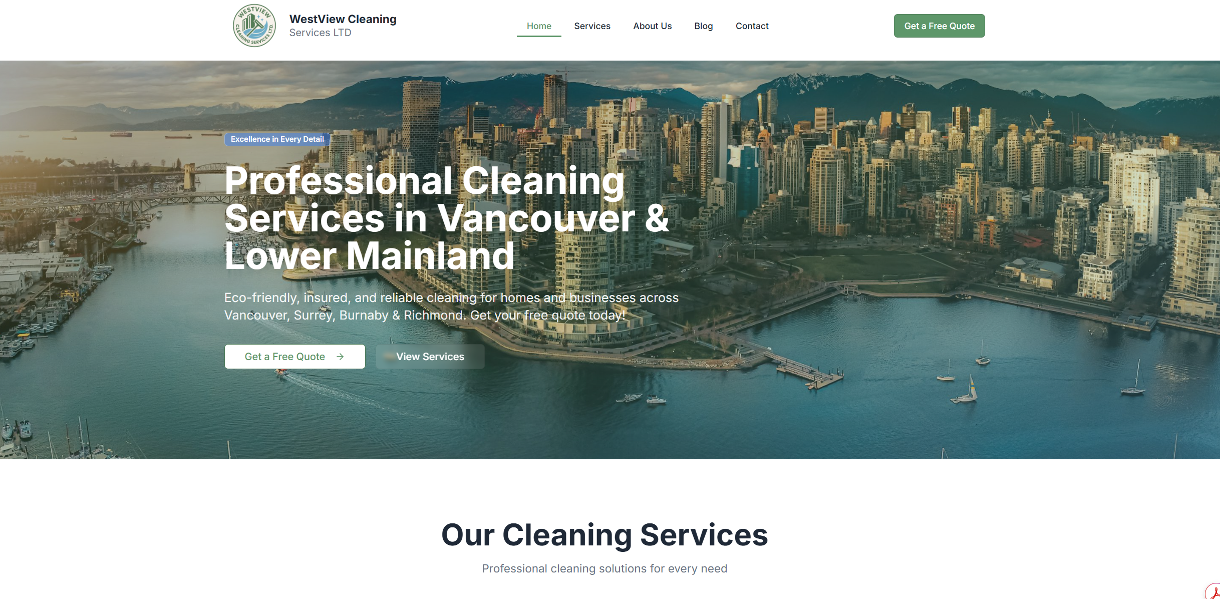 Cleaning Business Website